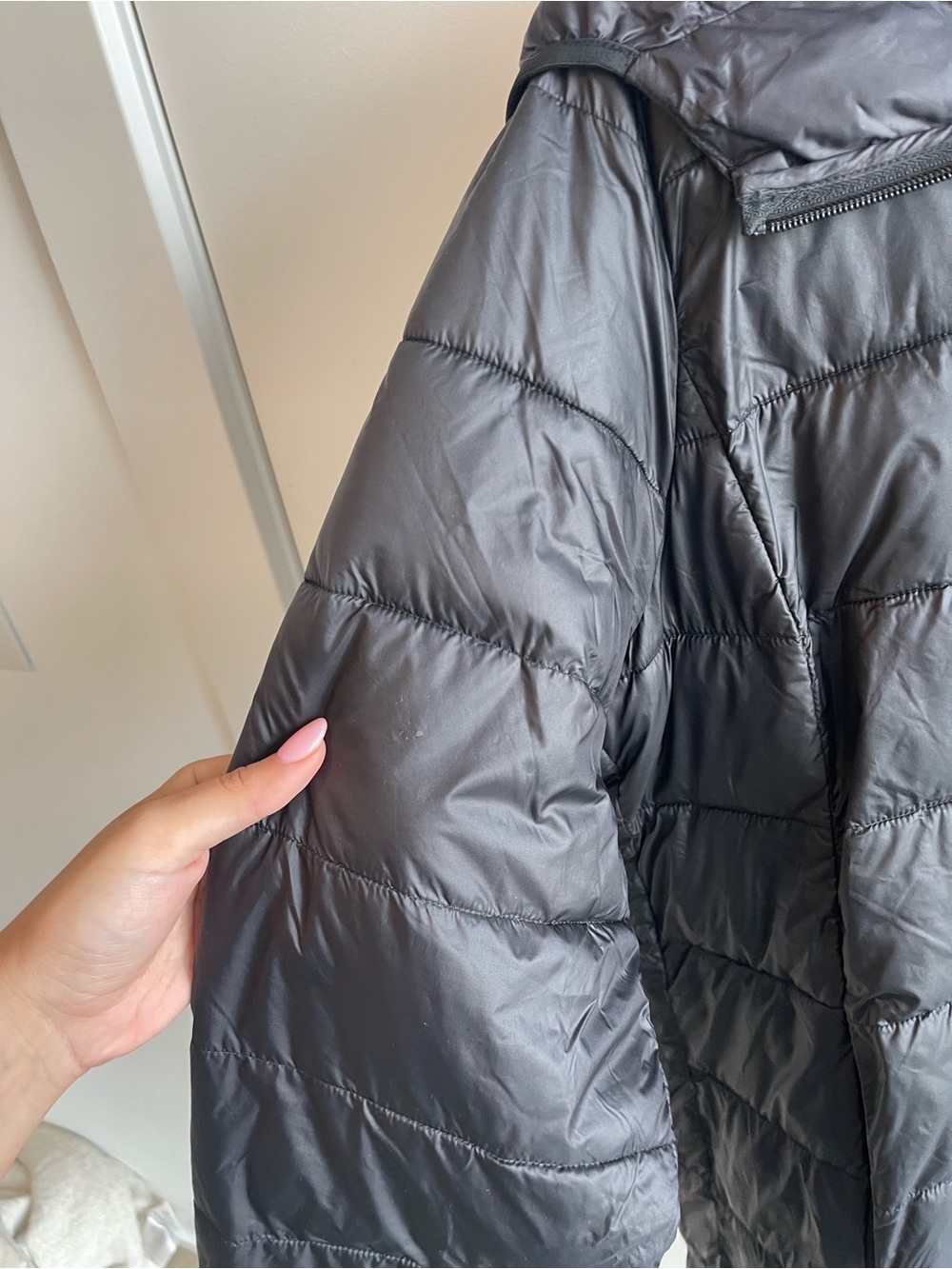 Athleta Aire Puffer Parka Black Jacket - Picture 5 of 8